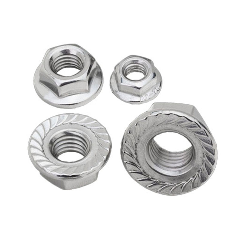 Direct Sale Fastener Serrated Knurled Stainless Steel 304 316 Hex Flange Nut